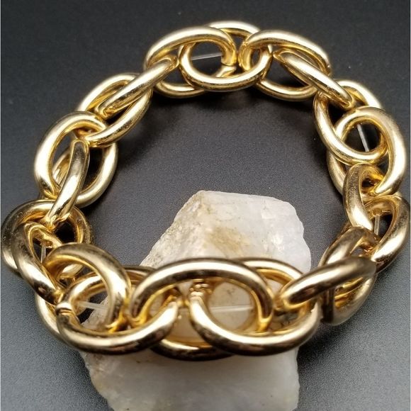 bracelet Other - Beautiful gold plated link chain bracelet unisex masculine or feminine. B325